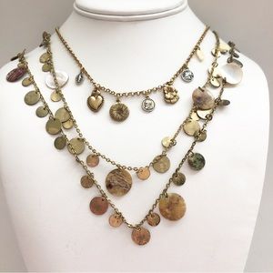 Two Long Gold Medallion Necklaces